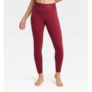 JoyLab  Women's High-Rise Wrap Waistband Leggings Wine Red Size XXS